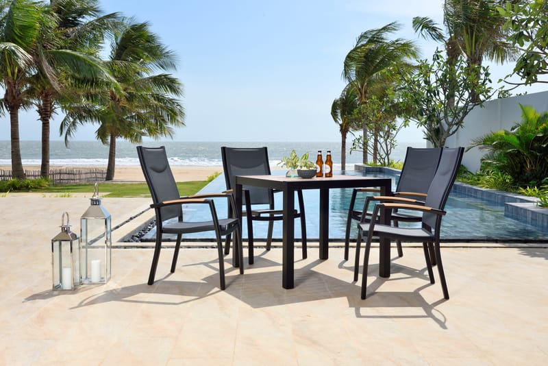 Utomhusbord Panama 90 cm - trä/svart - Utemöbler & utemiljö - Utebord & trädgårdsbord - Matbord utomhus