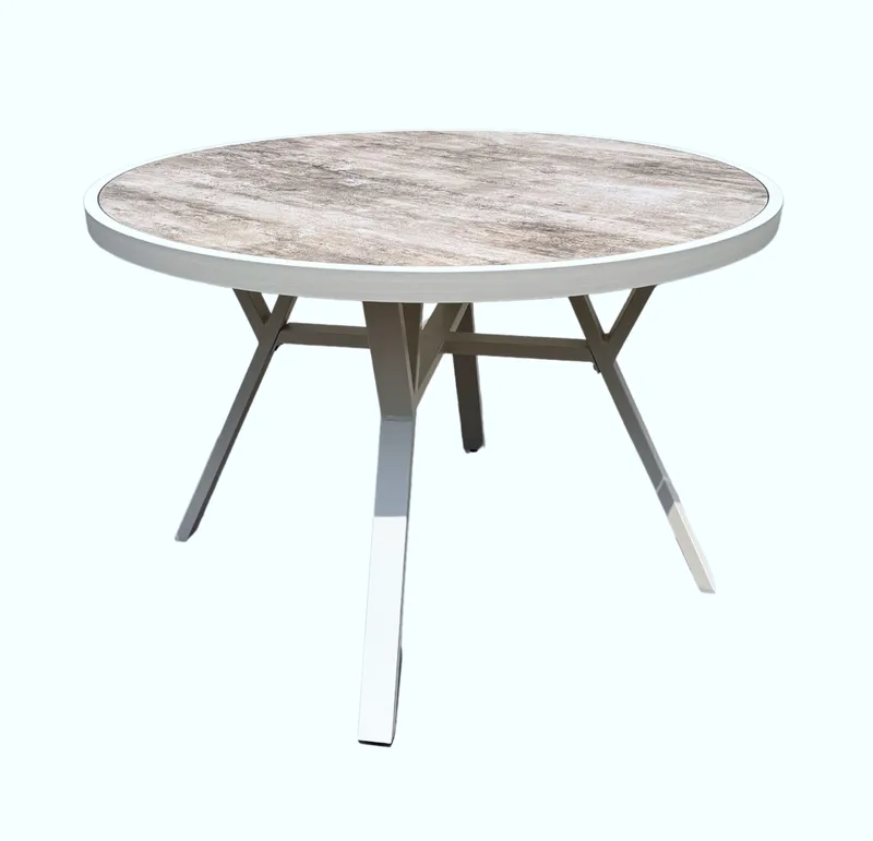 Utomhusbord Palermo rund Ø110 cm - grå/beige - Utemöbler & utemiljö - Utebord & trädgårdsbord - Matbord utomhus