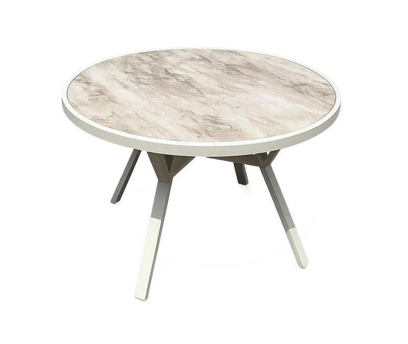 Utomhusbord Palermo rund Ø110 cm, grå/beige