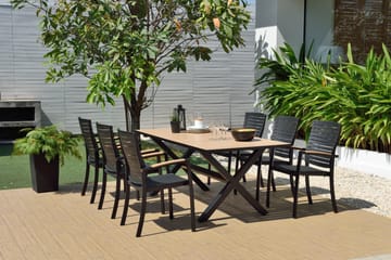 Utomhusbord Panama 200 cm - trä/svart - Utemöbler & utemiljö - Utebord & trädgårdsbord - Matbord utomhus