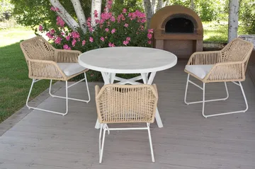 Utomhusbord Palermo rund Ø130 cm - grå/beige - Utemöbler & utemiljö - Utebord & trädgårdsbord - Matbord utomhus