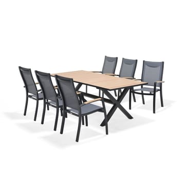 Utomhusbord Panama 200 cm - trä/svart - Utemöbler & utemiljö - Utebord & trädgårdsbord - Matbord utomhus