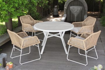 Utomhusbord Palermo rund Ø110 cm - grå/beige - Utemöbler & utemiljö - Utebord & trädgårdsbord - Matbord utomhus