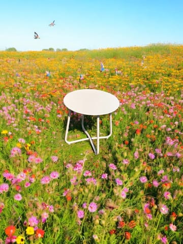 Utomhussidobord Seville rund Ø45 cm - Korallsand - Utemöbler & utemiljö - Utebord & trädgårdsbord - Sidobord utomhus