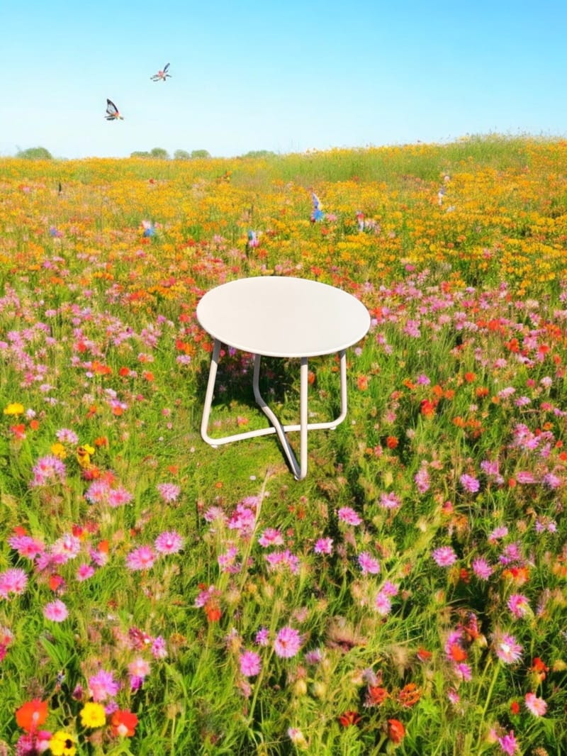 Utomhussidobord Seville rund Ø45 cm - Korallsand - Utemöbler & utemiljö - Utebord & trädgårdsbord - Sidobord utomhus