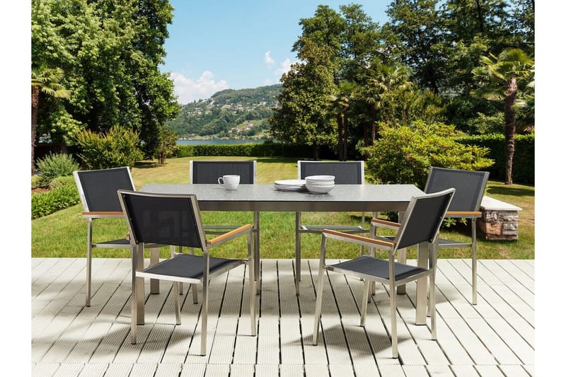 Zervo Matbord Utomhus 180x90 cm - Svart/Silver - Utemöbler & utemiljö - Utebord & trädgårdsbord - Matbord utomhus