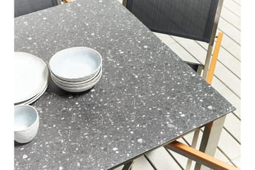 Zervo Matbord Utomhus 180x90 cm - Svart/Silver - Utemöbler & utemiljö - Utebord & trädgårdsbord - Matbord utomhus