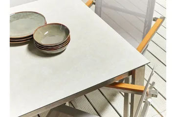 Zervo Matbord Utomhus 180x90 cm - Vit/Silver - Utemöbler & utemiljö - Utebord & trädgårdsbord - Matbord utomhus