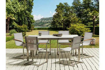 Zervo Matbord Utomhus 180x90 cm - Vit/Silver - Utemöbler & utemiljö - Utebord & trädgårdsbord - Matbord utomhus