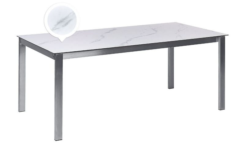 Zervo Matbord Utomhus 180x90 cm - Vit/Silver - Utemöbler & utemiljö - Utebord & trädgårdsbord - Matbord utomhus