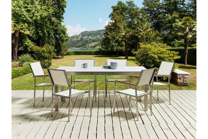 Zervo Matbord Utomhus 180x90 cm - Vit/Silver - Utemöbler & utemiljö - Utebord & trädgårdsbord - Matbord utomhus