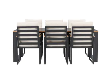 Aspvik Matgrupp 200x100cm - Svart/Teak - Utemöbler & utemiljö - Utegrupp - Matgrupp utomhus