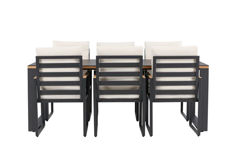 Aspvik Matgrupp 200x100cm - Svart/Teak - Utemöbler & utemiljö - Utegrupp - Matgrupp utomhus