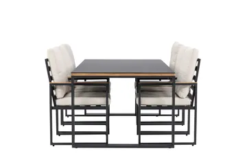 Aspvik Matgrupp 200x100cm - Svart/Teak - Utemöbler & utemiljö - Utegrupp - Matgrupp utomhus