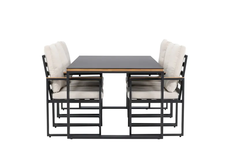 Aspvik Matgrupp 200x100cm - Svart/Teak - Utemöbler & utemiljö - Utegrupp - Matgrupp utomhus