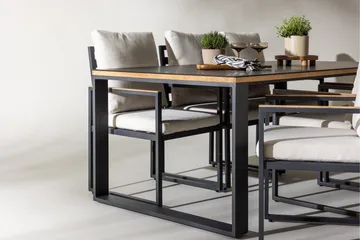 Aspvik Matgrupp 200x100cm - Svart/Teak - Utemöbler & utemiljö - Utegrupp - Matgrupp utomhus