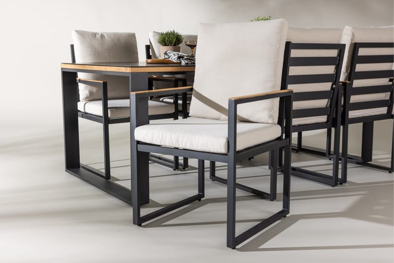 Aspvik Matgrupp 200x100cm - Svart/Teak - Utemöbler & utemiljö - Utegrupp - Matgrupp utomhus