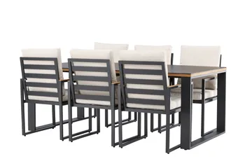 Aspvik Matgrupp 200x100cm - Svart/Teak - Utemöbler & utemiljö - Utegrupp - Matgrupp utomhus