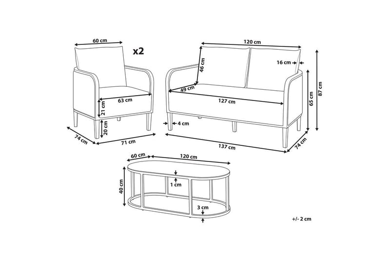 2-sitssoffa med fåtöljer Montefalco - Utemöbler & utemiljö - Utegrupp - Soffgrupp utomhus