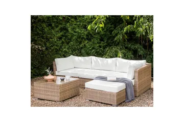 3-sits Loungegrupp Sano Högervänd - Natur/vit - Utemöbler & utemiljö - Utegrupp - Soffgrupp utomhus