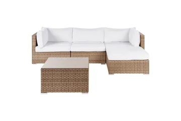 3-sits Loungegrupp Sano Högervänd - Natur/vit - Utemöbler & utemiljö - Utegrupp - Soffgrupp utomhus