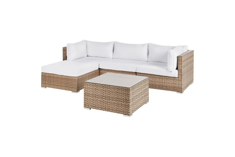 3-sits Loungegrupp Sano Vänstervänd - Natur/vit - Utemöbler & utemiljö - Utegrupp - Soffgrupp utomhus