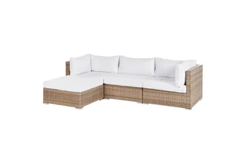3-sits Loungegrupp Sano Vänstervänd - Natur/vit - Utemöbler & utemiljö - Utegrupp - Soffgrupp utomhus