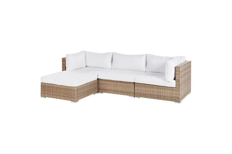 3-sits Loungegrupp Sano Vänstervänd - Natur/vit - Utemöbler & utemiljö - Utegrupp - Soffgrupp utomhus