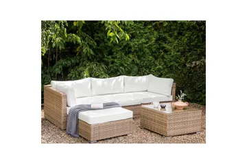 3-sits Loungegrupp Sano Vänstervänd - Natur/vit - Utemöbler & utemiljö - Utegrupp - Soffgrupp utomhus