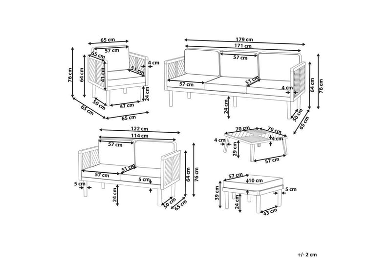 3-sitssoffa med fåtöljer Baratti - Utemöbler & utemiljö - Utegrupp - Soffgrupp utomhus