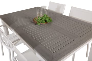 Albany Matgrupp Utomhus 150-210 cm Rektangulär med 4 Santorini Utestolar - Grå - Utemöbler & utemiljö - Utegrupp - Matgrupp utomhus