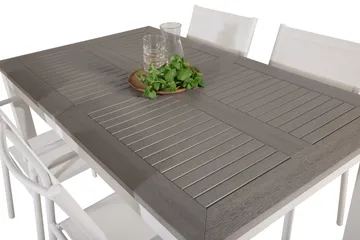 Albany Matgrupp Utomhus 150-210 cm Rektangulär med 4 Santorini Utestolar - Grå - Utemöbler & utemiljö - Utegrupp - Matgrupp utomhus