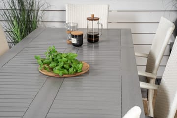 Albany Matgrupp Utomhus 150-210 cm Rektangulär med 6 Anna Utestolar - Grå - Utemöbler & utemiljö - Utegrupp - Matgrupp utomhus