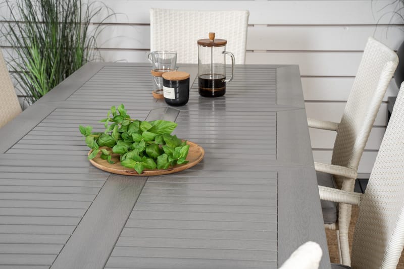 Albany Matgrupp Utomhus 150-210 cm Rektangulär med 6 Anna Utestolar - Grå - Utemöbler & utemiljö - Utegrupp - Matgrupp utomhus