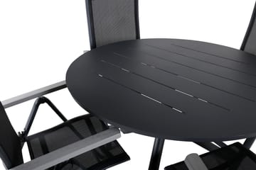 Alma Matbord Utomhus Rund 120 cm Svart med 4 Albany Light Positionsstol - Utemöbler & utemiljö - Utegrupp - Matgrupp utomhus