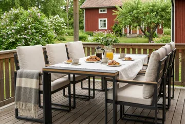 Aspvik Matgrupp 200x100cm - Svart/Teak - Utemöbler & utemiljö - Utegrupp - Matgrupp utomhus