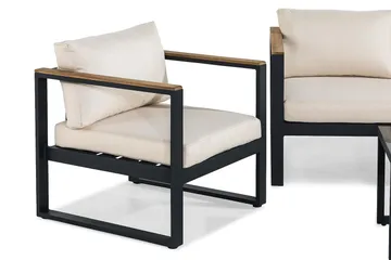 Aspvik Soffgrupp - Svart / Gråa dynor - Utemöbler & utemiljö - Utegrupp - Soffgrupp utomhus