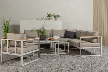 Aspvik Stor Loungegrupp Utomhus – 7-sits Loungeset i Aluminium - Grå / Beigea dynor - Utemöbler & utemiljö - Utegrupp - Soffgrupp utomhus