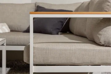 Aspvik Stor Loungegrupp Utomhus – 7-sits Loungeset i Aluminium - Grå / Beigea dynor - Utemöbler & utemiljö - Utegrupp - Soffgrupp utomhus