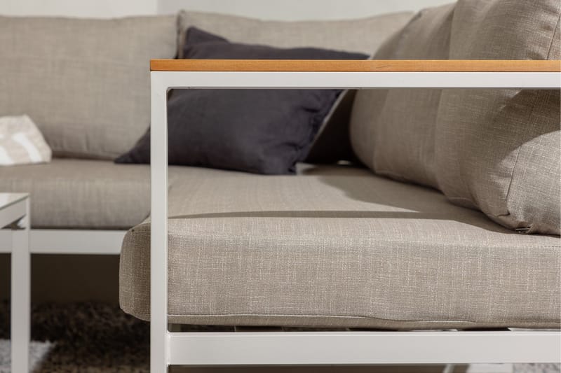 Aspvik Stor Loungegrupp Utomhus – 7-sits Loungeset i Aluminium - Grå / Beigea dynor - Utemöbler & utemiljö - Utegrupp - Soffgrupp utomhus