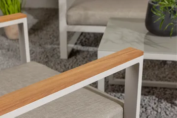 Aspvik Stor Loungegrupp Utomhus – 7-sits Loungeset i Aluminium - Grå / Beigea dynor - Utemöbler & utemiljö - Utegrupp - Soffgrupp utomhus