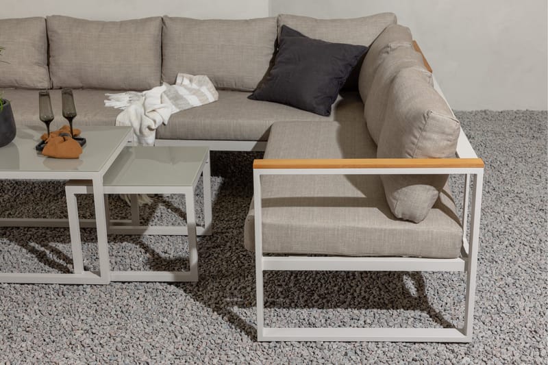 Aspvik Stor Loungegrupp Utomhus – 7-sits Loungeset i Aluminium - Grå / Beigea dynor - Utemöbler & utemiljö - Utegrupp - Soffgrupp utomhus