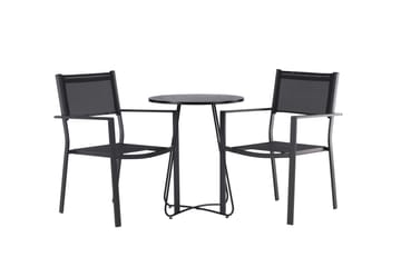 Bacong Matgrupp Utomhus 60 cm Rund med 2 Copacabana Utestolar - Svart - Utemöbler & utemiljö - Utegrupp - Matgrupp utomhus