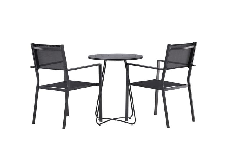 Bacong Matgrupp Utomhus 60 cm Rund med 2 Copacabana Utestolar - Svart - Utemöbler & utemiljö - Utegrupp - Matgrupp utomhus