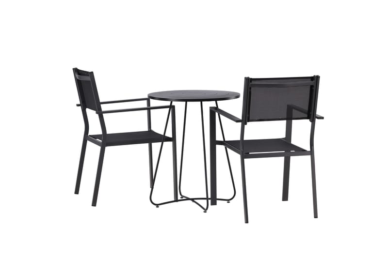 Bacong Matgrupp Utomhus 60 cm Rund med 2 Copacabana Utestolar - Svart - Utemöbler & utemiljö - Utegrupp - Matgrupp utomhus