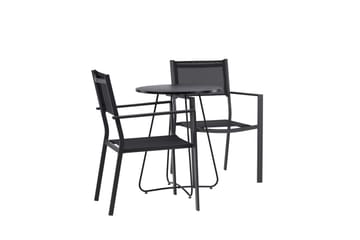 Bacong Matgrupp Utomhus 60 cm Rund med 2 Copacabana Utestolar - Svart - Utemöbler & utemiljö - Utegrupp - Matgrupp utomhus