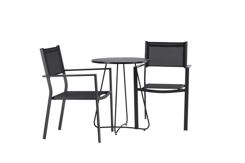 Bacong Matgrupp Utomhus 60 cm Rund med 2 Copacabana Utestolar - Svart - Utemöbler & utemiljö - Utegrupp - Matgrupp utomhus