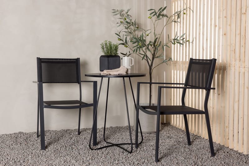 Bacong Matgrupp Utomhus 60 cm Rund med 2 Copacabana Utestolar - Svart - Utemöbler & utemiljö - Utegrupp - Matgrupp utomhus