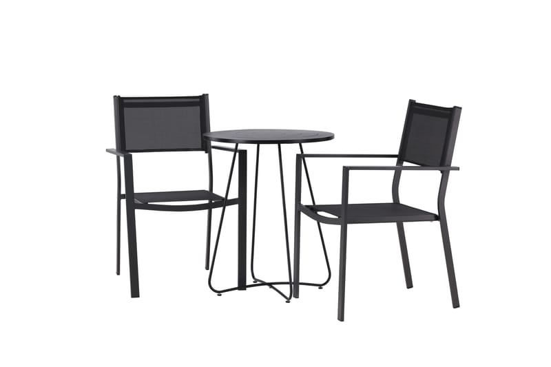 Bacong Matgrupp Utomhus 60 cm Rund med 2 Copacabana Utestolar - Svart - Utemöbler & utemiljö - Utegrupp - Matgrupp utomhus