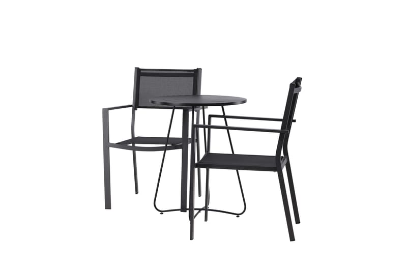 Bacong Matgrupp Utomhus 60 cm Rund med 2 Copacabana Utestolar - Svart - Utemöbler & utemiljö - Utegrupp - Matgrupp utomhus